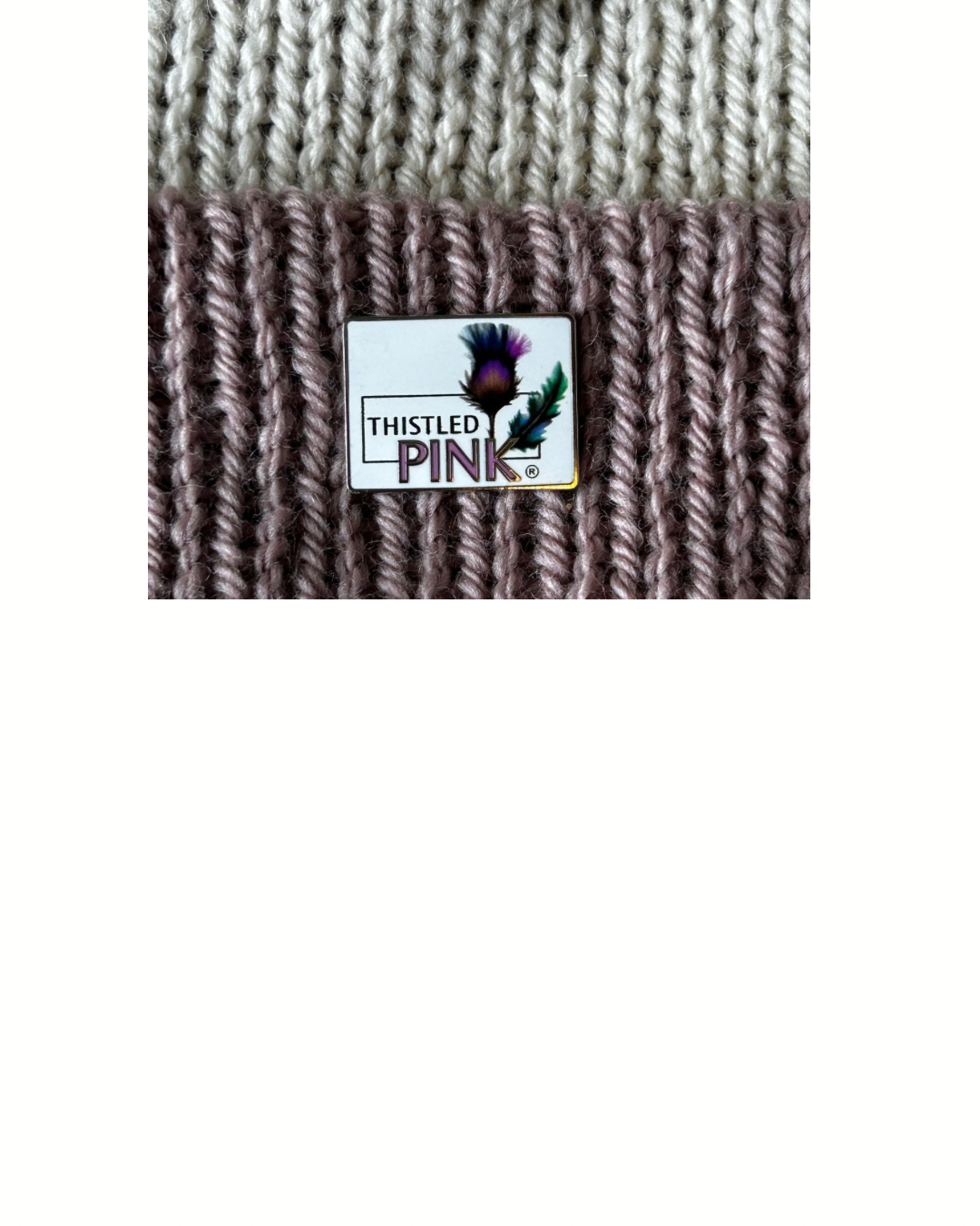 ‘Thistled Pink’ enamel badge