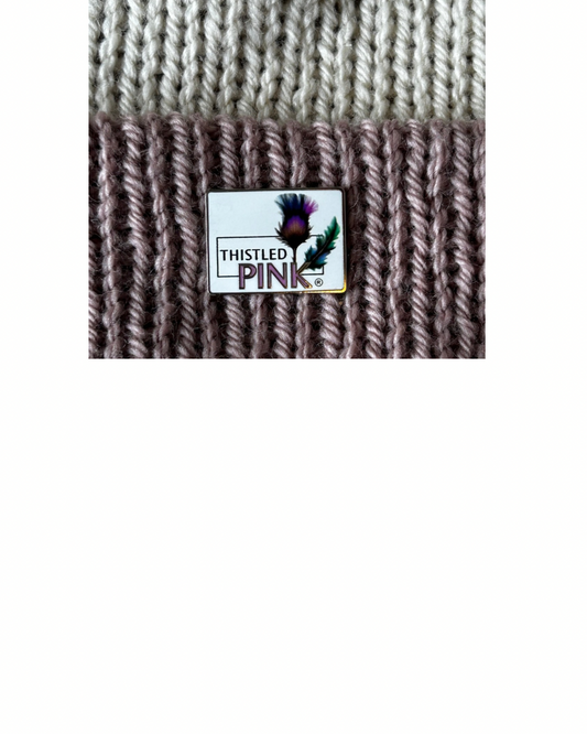 ‘Thistled Pink’ enamel badge
